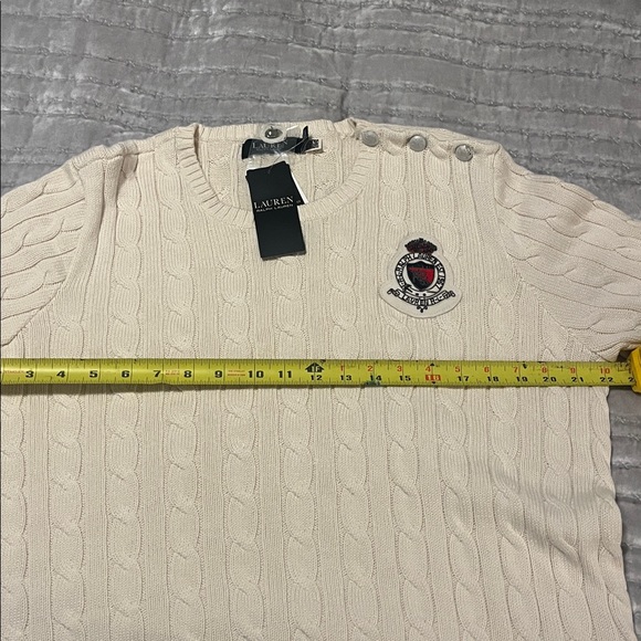 Ralph Lauren Beige Cable Knit Sweater with Crest Patch - Picture 10 of 10